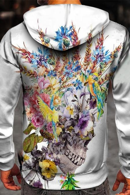 Heren Comfort Polyester Losse Print Hoodie