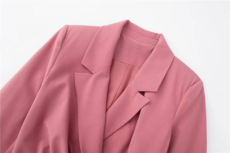 Elegante Grafische Kleur Blazer-Jurk voor Dames