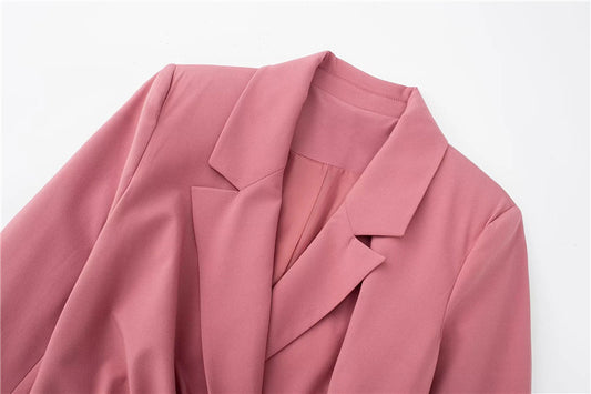 Elegante Grafische Kleur Blazer-Jurk voor Dames