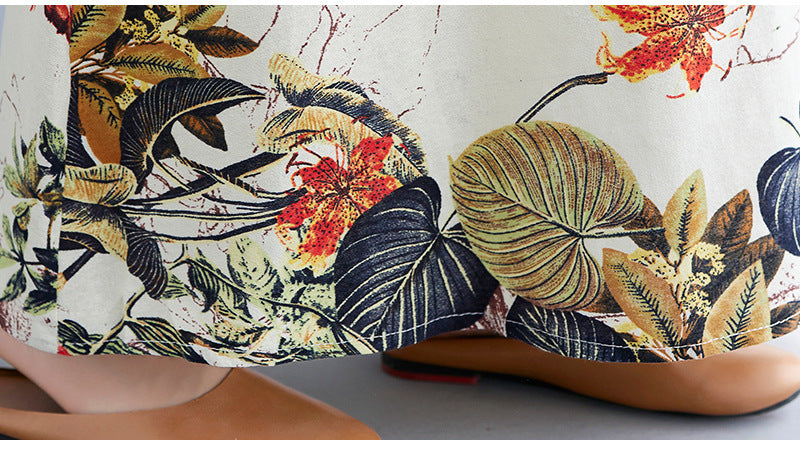 Casual Vintage Mouwloze Linnen Oversized Maxi-jurk met All-Over Bloemenprint en Ronde Hals voor Dames & Plus-size