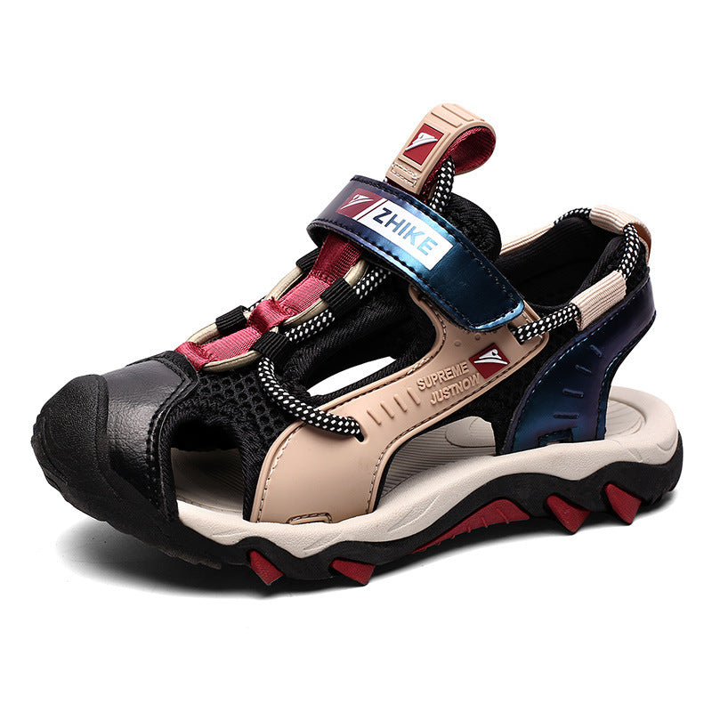 Unieke Stijlvolle Casual Effen Kleur Baotou Sport/Strand Sandalen met Klittenband voor Jongens