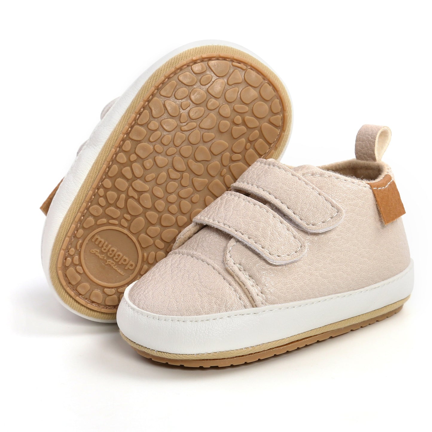 Eenvoudige Casual Effen Kleur Comfortabele Sneakers van PU-Leer met Klittenbandsluiting en Ronde Neus voor Kinderen