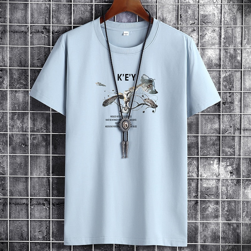 Modieuze Hiphopstijl Sportieve Effen Kleur Sportieve Ronde Hals T-shirt met Cartoonprint en Korte Mouwen voor Heren & Jongens