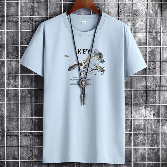 Modieuze Hiphopstijl Sportieve Effen Kleur Sportieve Ronde Hals T-shirt met Cartoonprint en Korte Mouwen voor Heren & Jongens