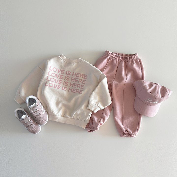 Casual Effen Kleur Sweatshirt met Ronde Hals en Letterprint voor Peuters/Kinderen