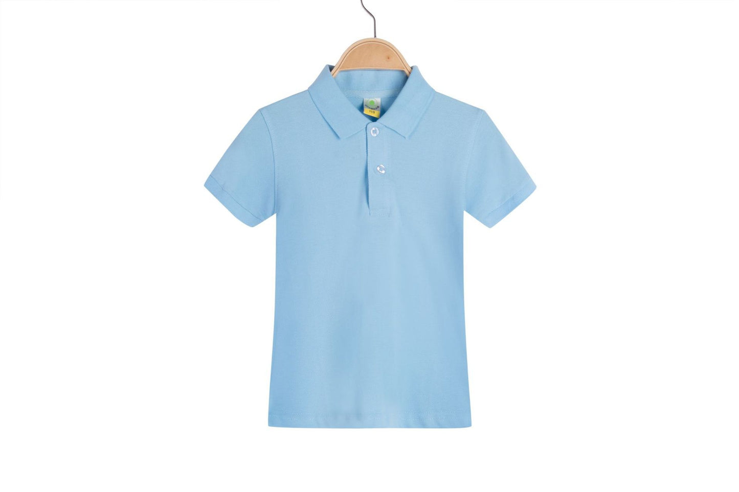 Stijlvolle Casual Effen Kleur Katoenen Revers Poloshirt met korte mouwen en Halve Knoopsluiting voor Kinderen