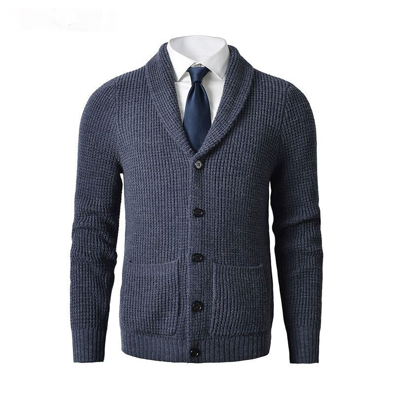 Business Casual Gebreide Wollen Cardigan met V-hals voor Heren