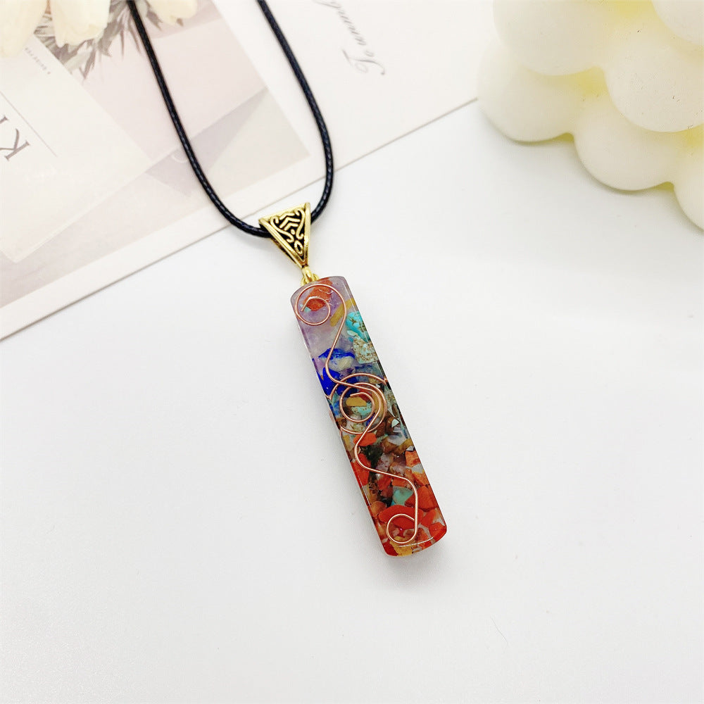Yoga Meditatie Healing 7 Chakra Natuursteen Hanger Ketting Retro Reiki Healing Energy Crystal voor Unisex