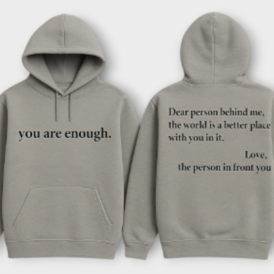 Fleece-gevoerde hoodie met effen letterprint