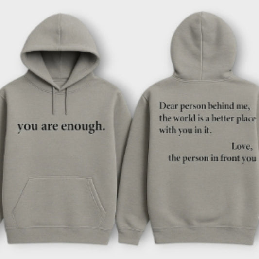 Fleece-gevoerde hoodie met effen letterprint