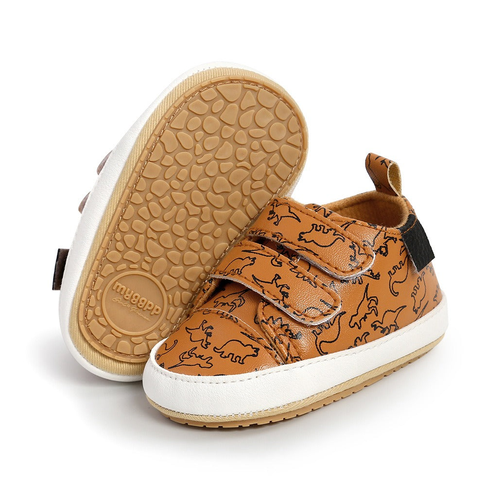Eenvoudige Casual Effen Kleur Comfortabele Sneakers van PU-Leer met Klittenbandsluiting en Ronde Neus voor Kinderen