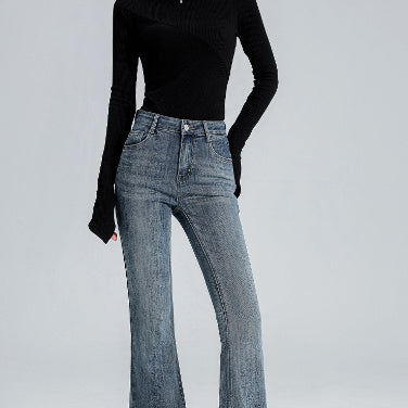 Distressed Skinny Jeans met Geborduurde Hart in Amerikaanse stijl voor Dames/ Plus-size & Meiden