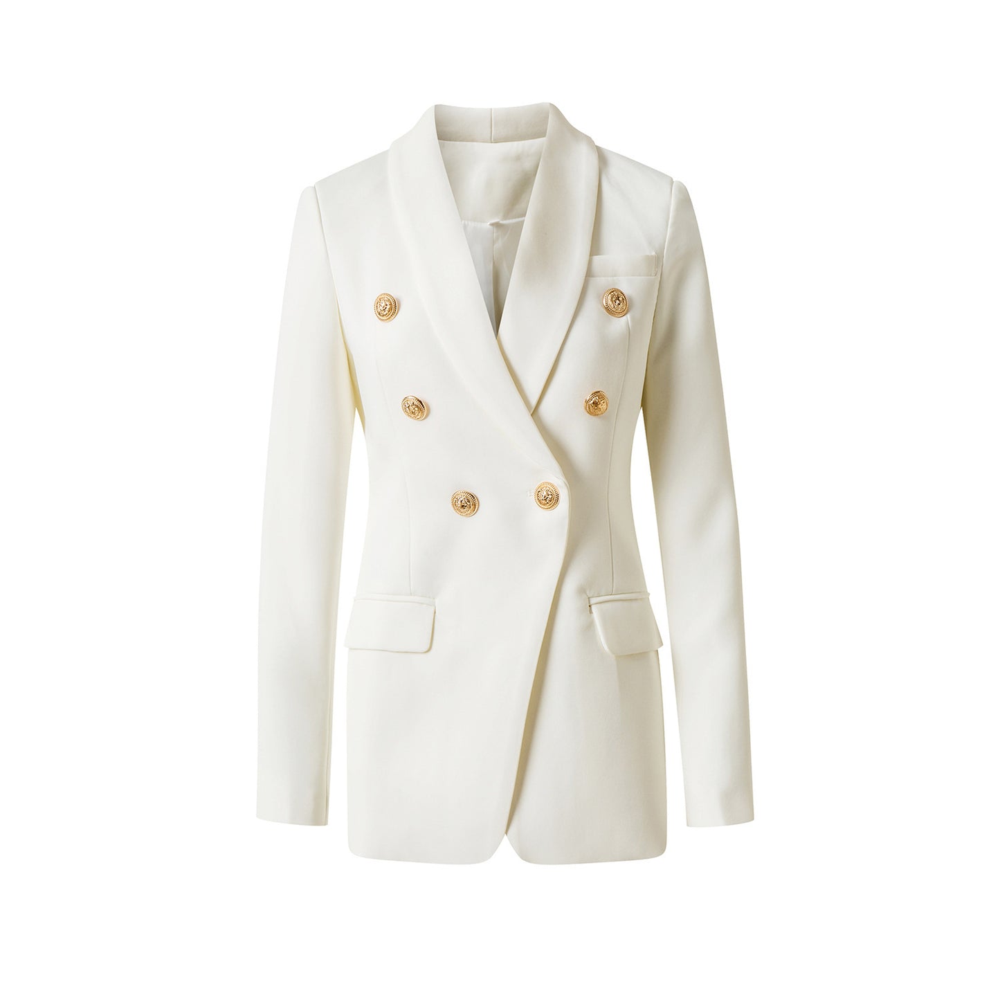 Slim-Fit Forens Blazer met Dubbel Knoopsluiting voor Dames & Plus-size