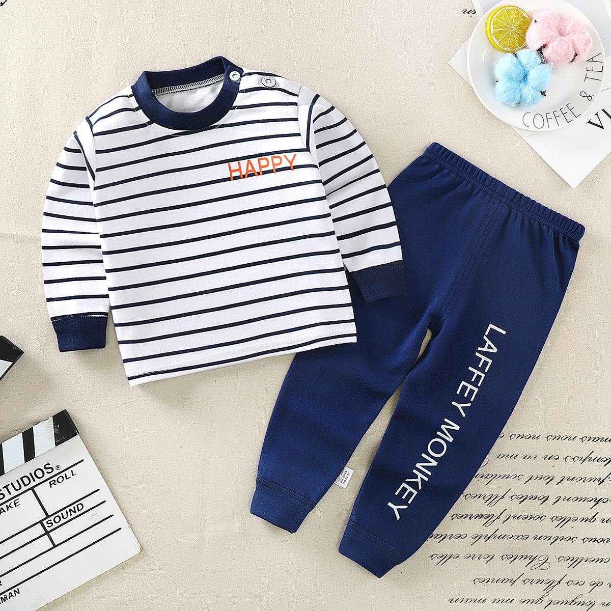 Kinderset 2-delig T-shirt met Lange Mouwen & Lange Broek