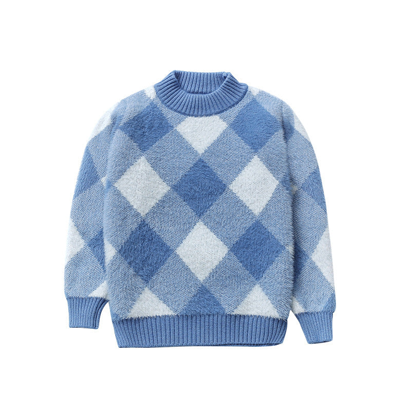 Casual Geruite all-match Gebreide Sweater voor Kinderen / Tieners