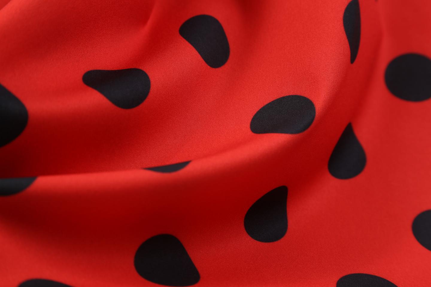 Retro Hepburn-stijl bedrukte patchwork swingjurk met lange mouwen