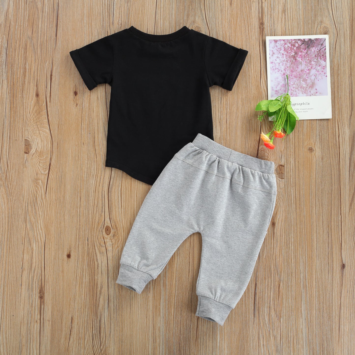 Casual Effen Kleur 2-delige Set T-shirt met Korte Mouwen & Broek voor Baby's/Peuters
