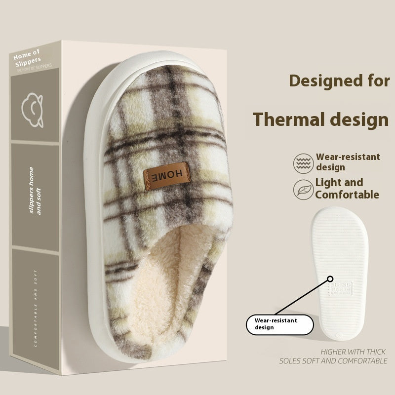 Winterse Comfortabele Gestreepte Warme Pantoffels met Anitslip voor Dames