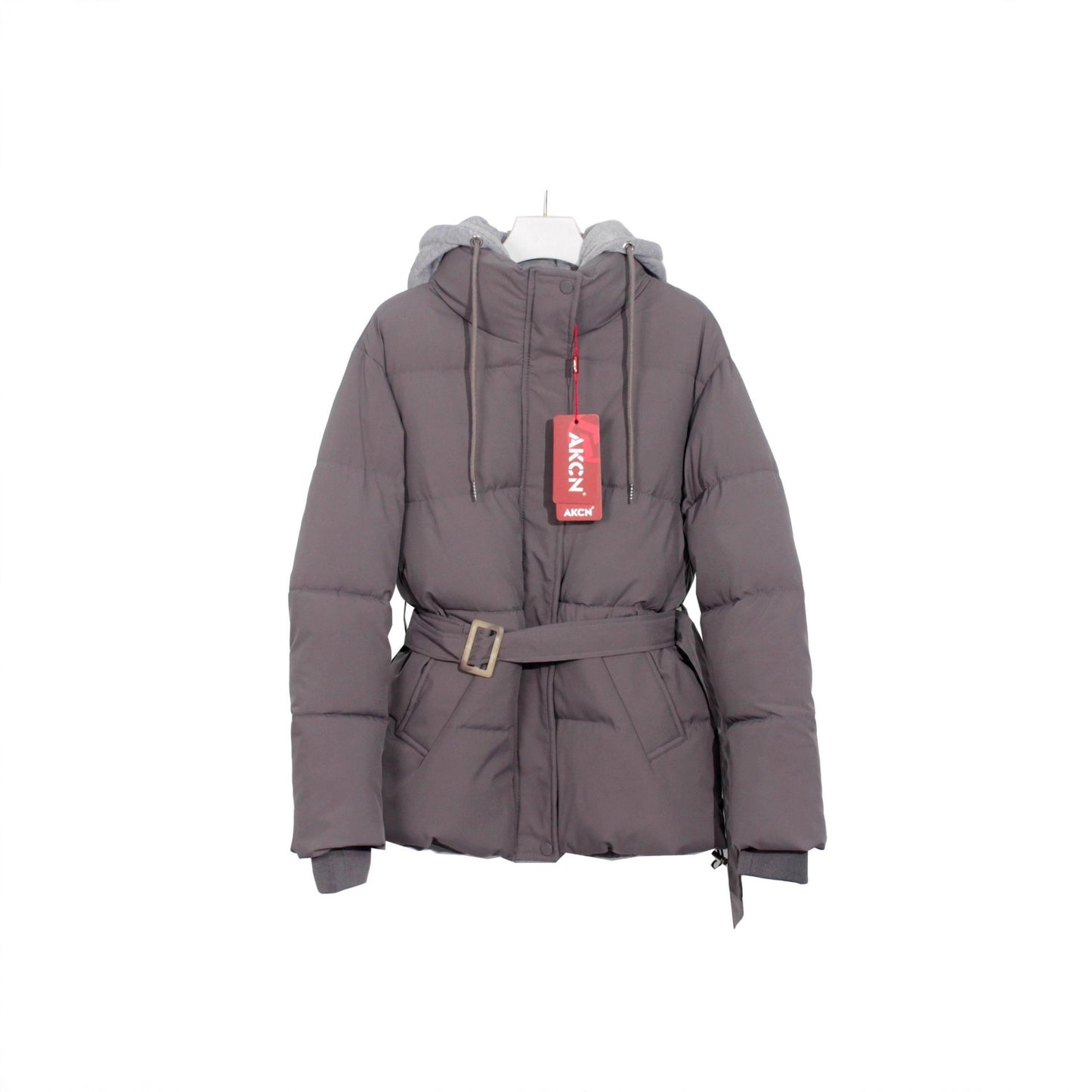 Elegante Katoenen Jas met Capuchon en Riem voor Dames & Plus-size