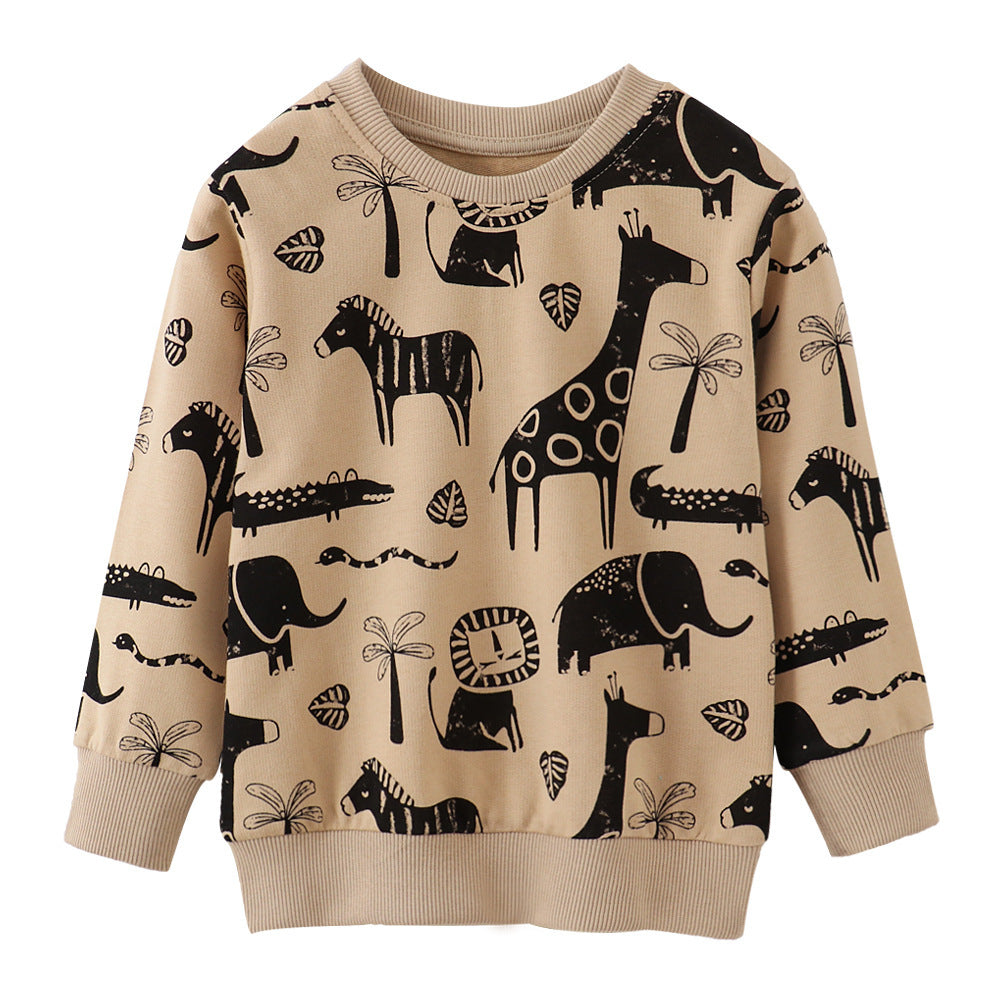 Europees en Amerikaans Sweatshirt met Dierenprint voor Peuters / Kinderen