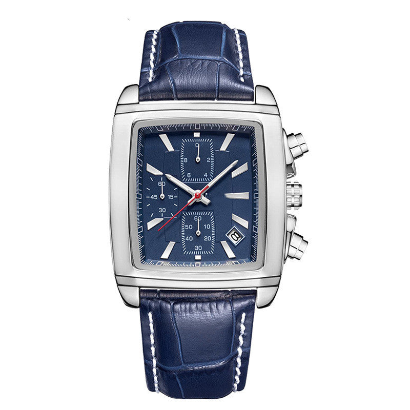 Fashion Vintage Vierkant Multifunctioneel Quartz Horloge voor Heren