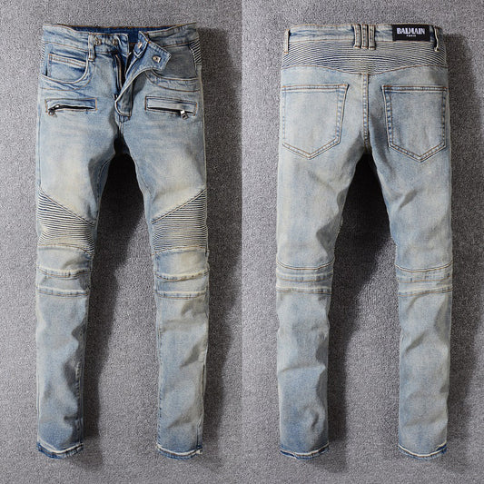 Biker Jeans in Europese en Amerikaanse Stijl voor Heren & Jongens