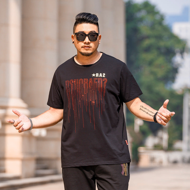 Europese en Amerikaanse Trendy Casual Oversized Grafische Bedrukte T-shirt met Ronde Hals en Korte Mouwen voor Heren