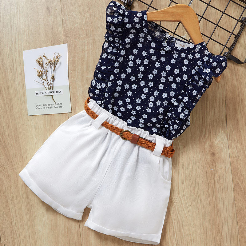 Tweedelig Set voor Meisjes T-shirt met Korte Mouwen & Shorts