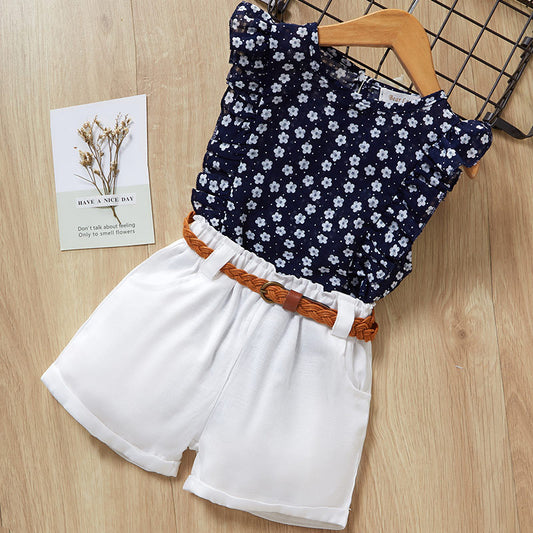 Tweedelig Set voor Meisjes T-shirt met Korte Mouwen & Shorts