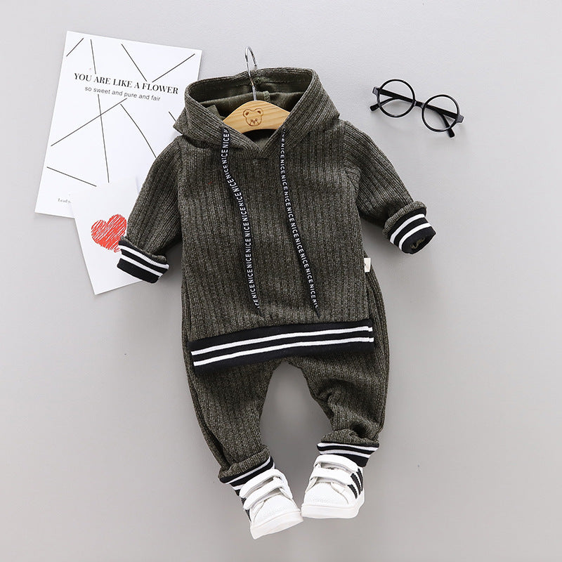 Tweedelige Outfit Gebreide Hoodie & Broek voor Baby's/ Peuters