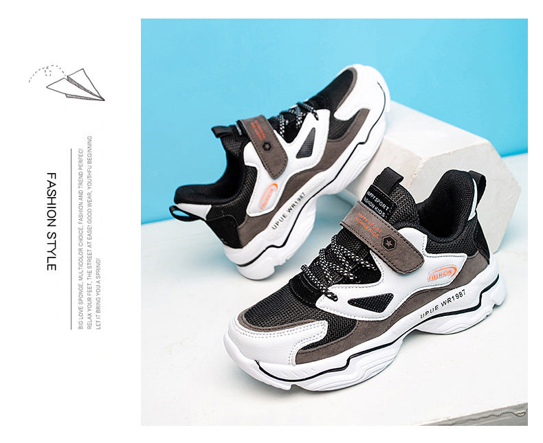 Trendy Casual Lichtgewicht Ademend Antislip Sport Sneakers met Klittenband voor Teenager