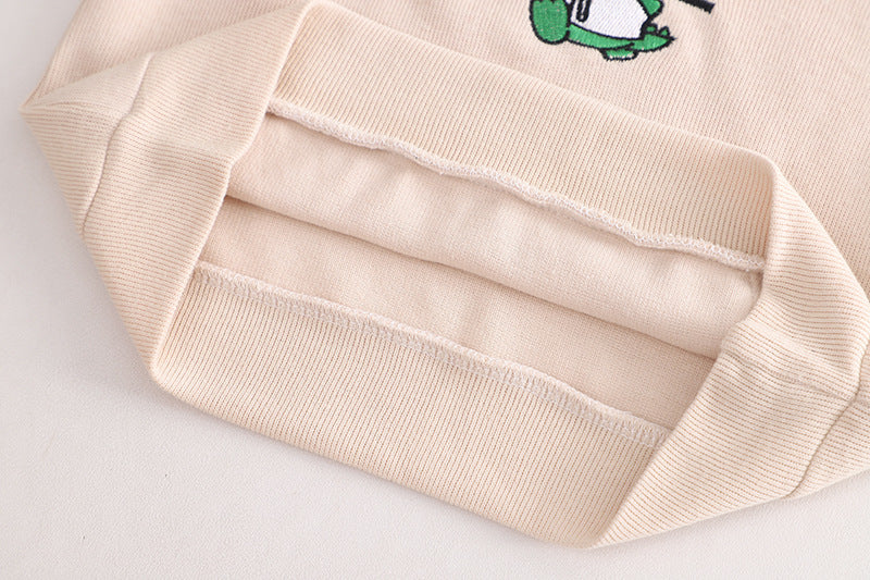 Casual 2-delige Set Hoodie met Geborduurde Cartoon & Spijker-overall met Geborduurde Cartoon voor Baby's/ Peuters