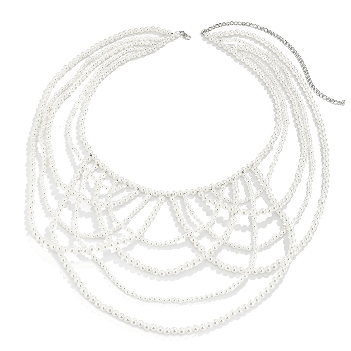 Modieuze Elegante Minimalistische Feestelijke Bodychain met Vlindercorset Details en Imitatie Parels voor Dames
