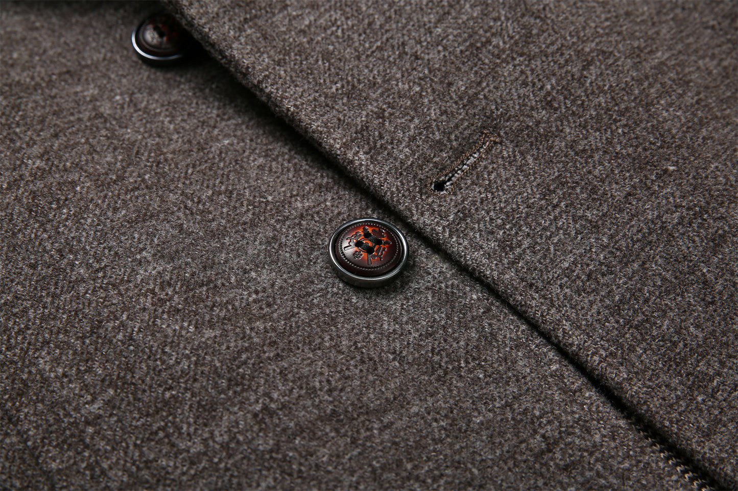 Casual/Business Dikke Losse Reversjas van Wol met Knoopsluiting en Zakken voor Heren