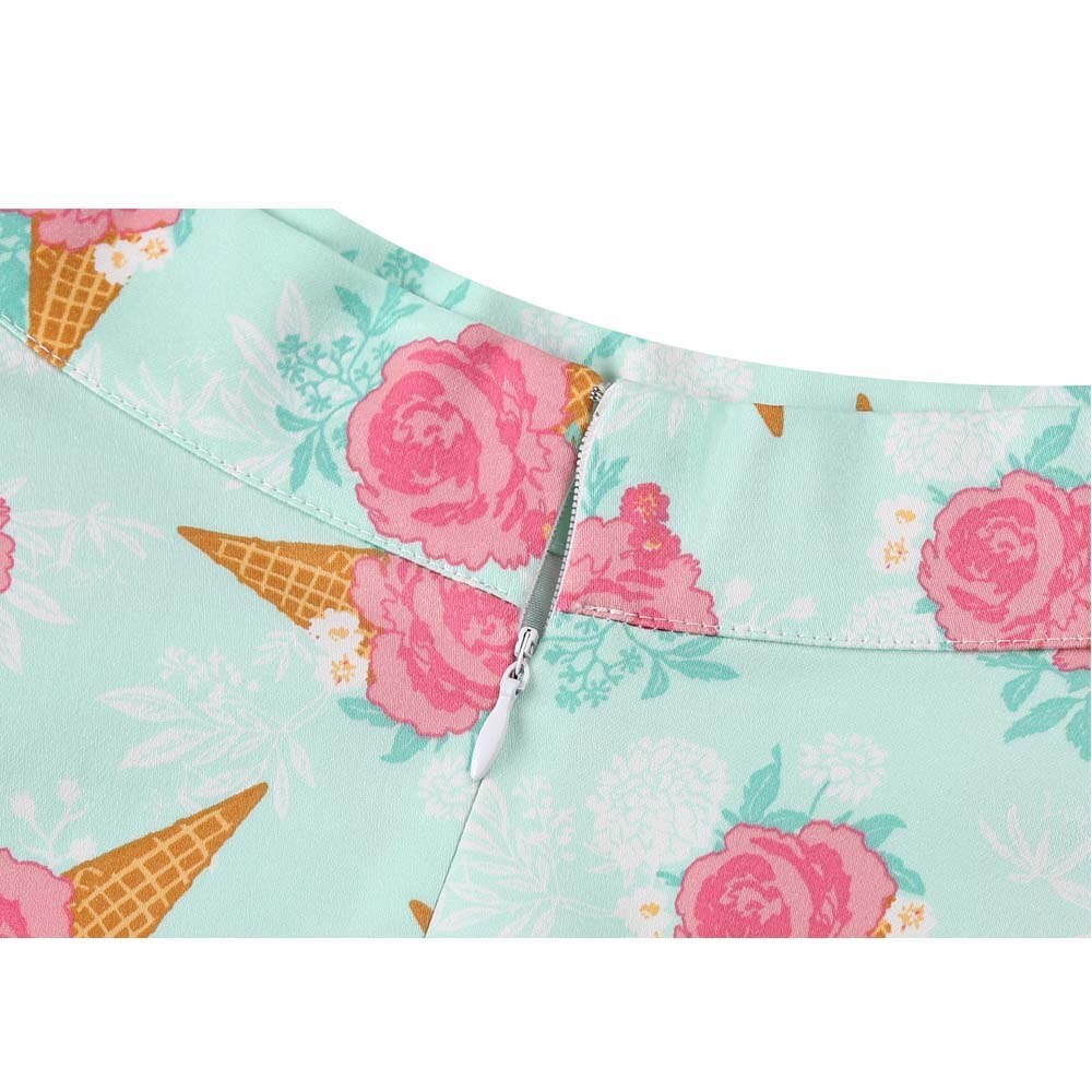 Vintage print Hepburn rok