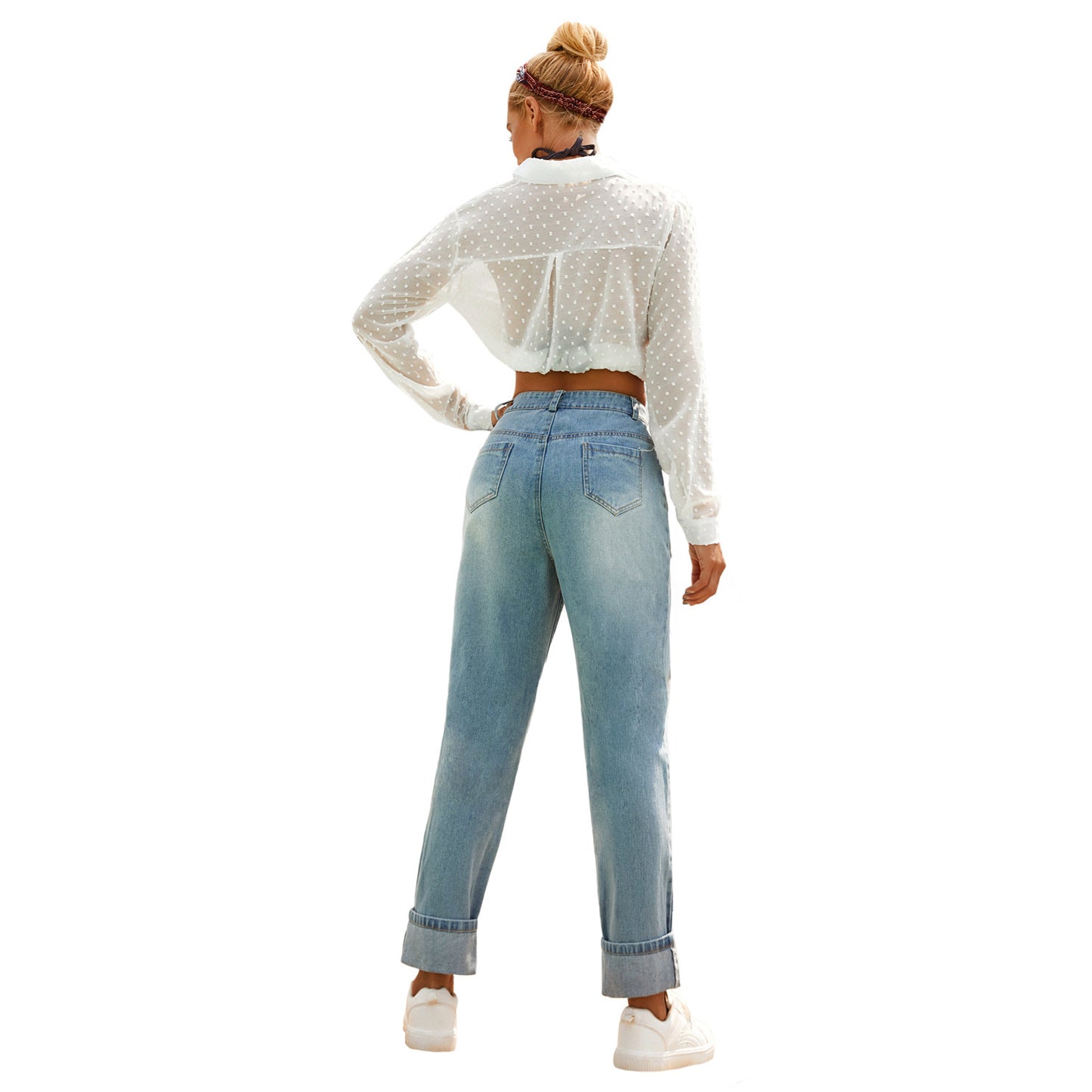 High Waist Ripped Jeans voor Dames & Meisjes