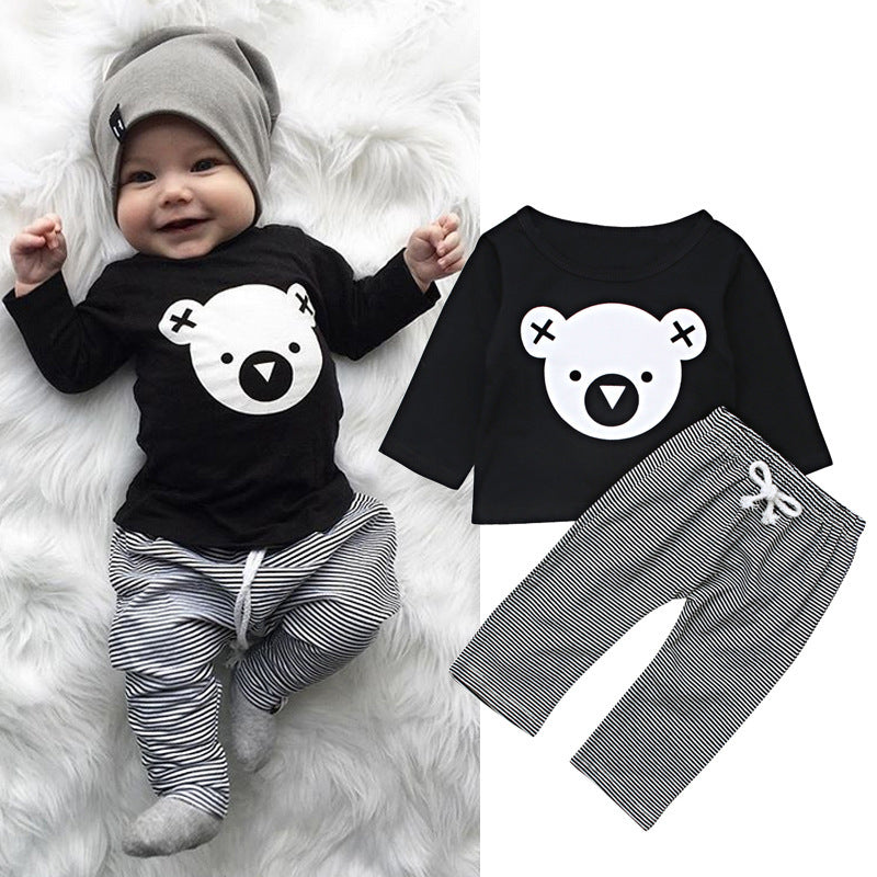 T-shirt Longsleeve met Koalaprint & Gestreepte Broek Tweedeligset voor Baby's/Peuters