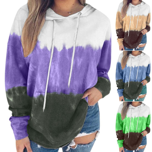 Hoodie met tie-dye print
