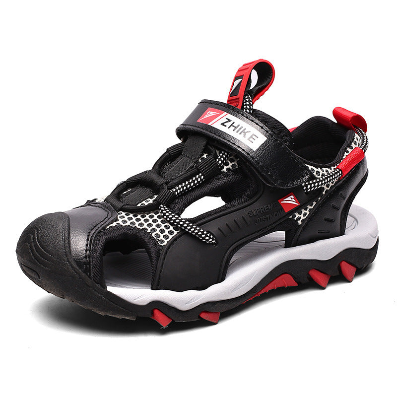Unieke Stijlvolle Casual Effen Kleur Baotou Sport/Strand Sandalen met Klittenband voor Jongens
