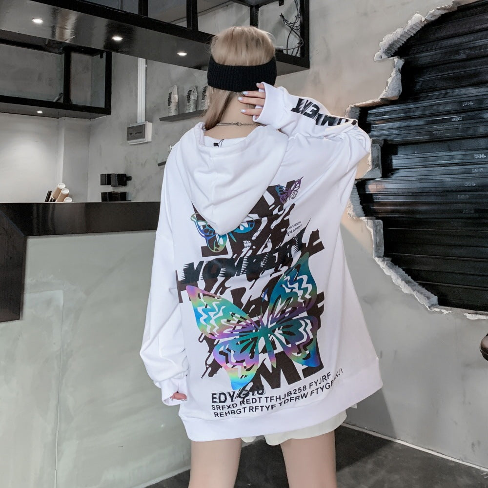 Originele getijdenvlinderprint sweatshirt hoodie