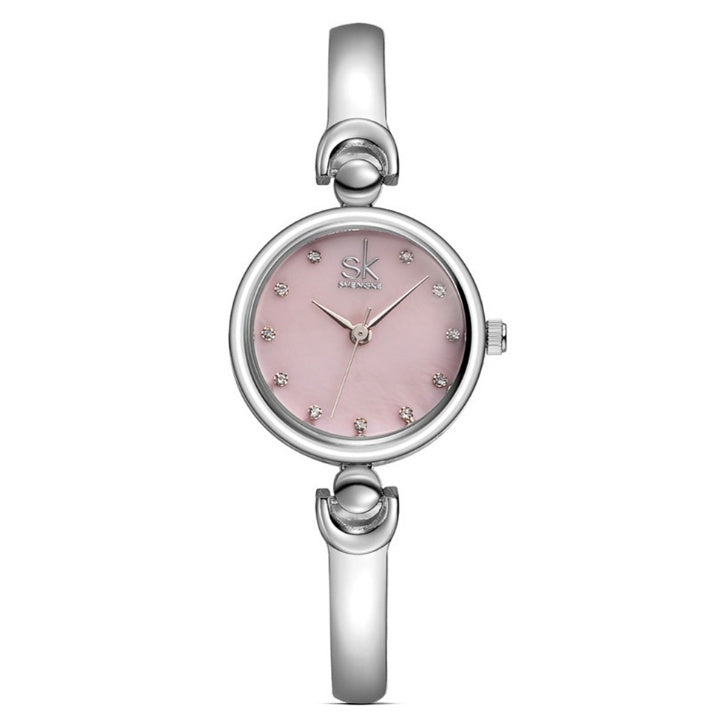 SK Elegante Stalen Quartz Polshorloge Armband voor Dames