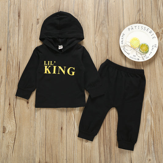 Stoere 2-delige Outfit Hoodie met Tekst & Camouflagebroek/ Broek voor Peuters & Kinderen