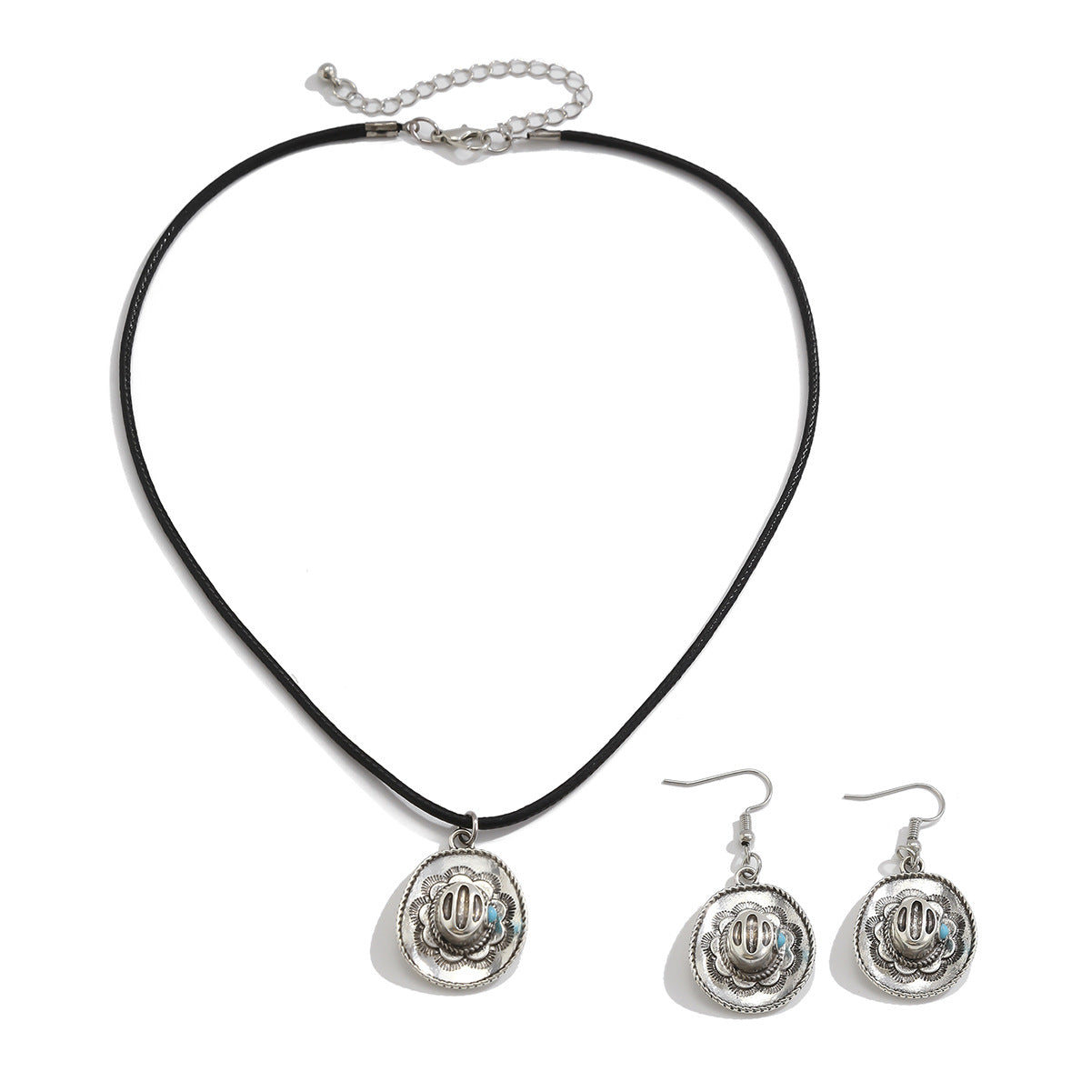 Modieuze Eenvoudige Diverse Sieradenset Retro Sun Halsketting en Oorbellen (Halsketting ook Apart Verkrijgbaar) Imitatie Parelmoer en Verstelbare Sluiting voor Dames