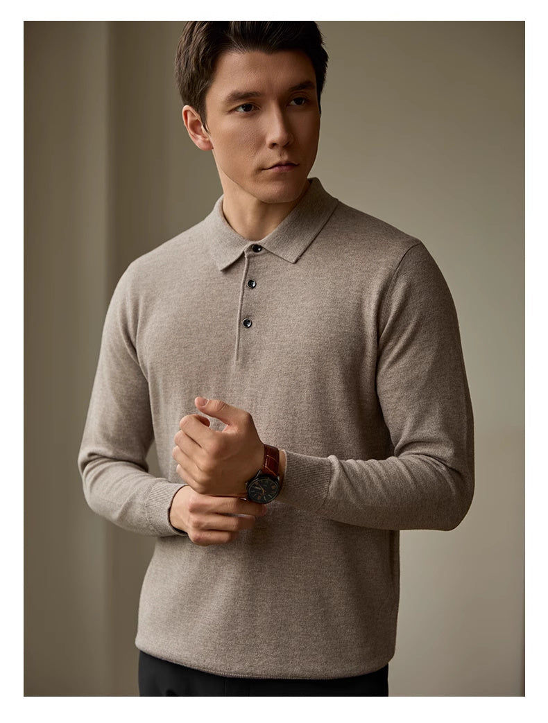 Amerikaanse Design Business Casual Warme Trui met Polokraag voor Heren