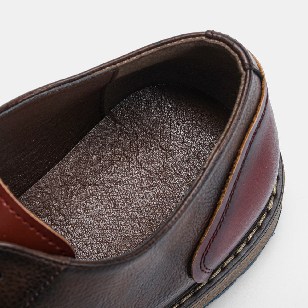 Europese en Amerikaanse Retro Casual Business Derbyschoenen van PU-Leer met Puntige Neus en Vetersluiting voor Heren