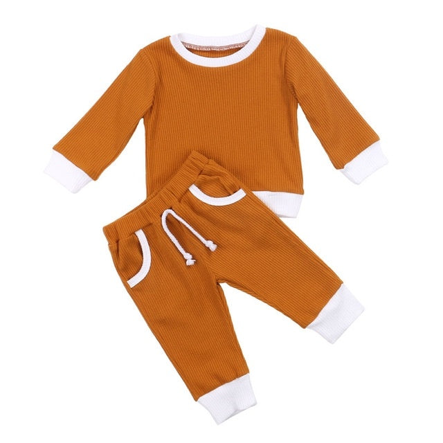 Casual Tweedelige Set Tops met Lange Mouwen & Lange Broeken voor Meisjes