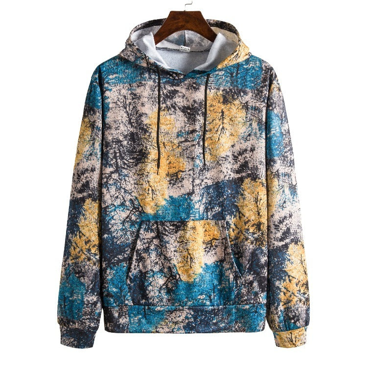 Digitaal Bedrukte Retro Etnische Heren Hoodie