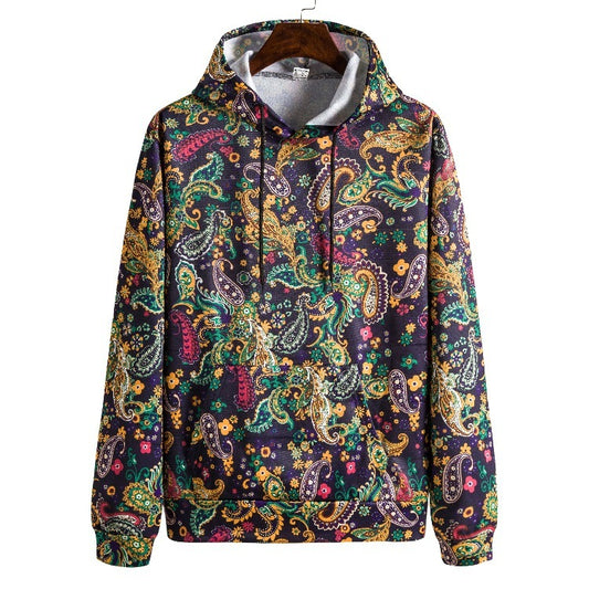 Digitaal Bedrukte Retro Etnische Heren Hoodie