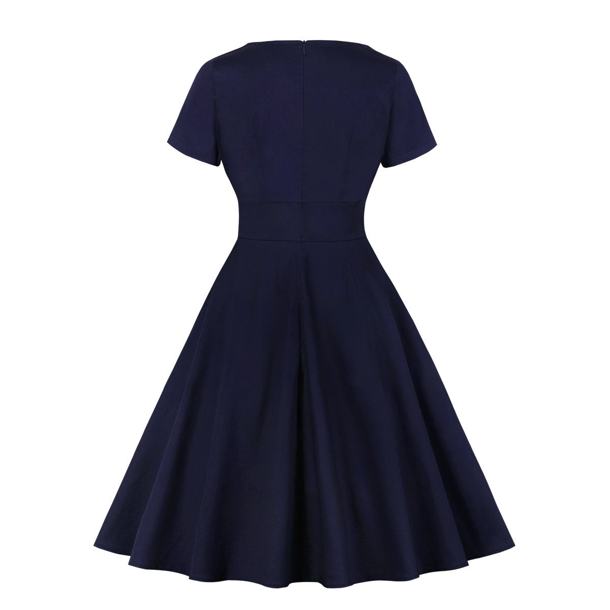 Hepburn Style Vintage Effen Kleur Matrozen Big Swingjurk voor Dames