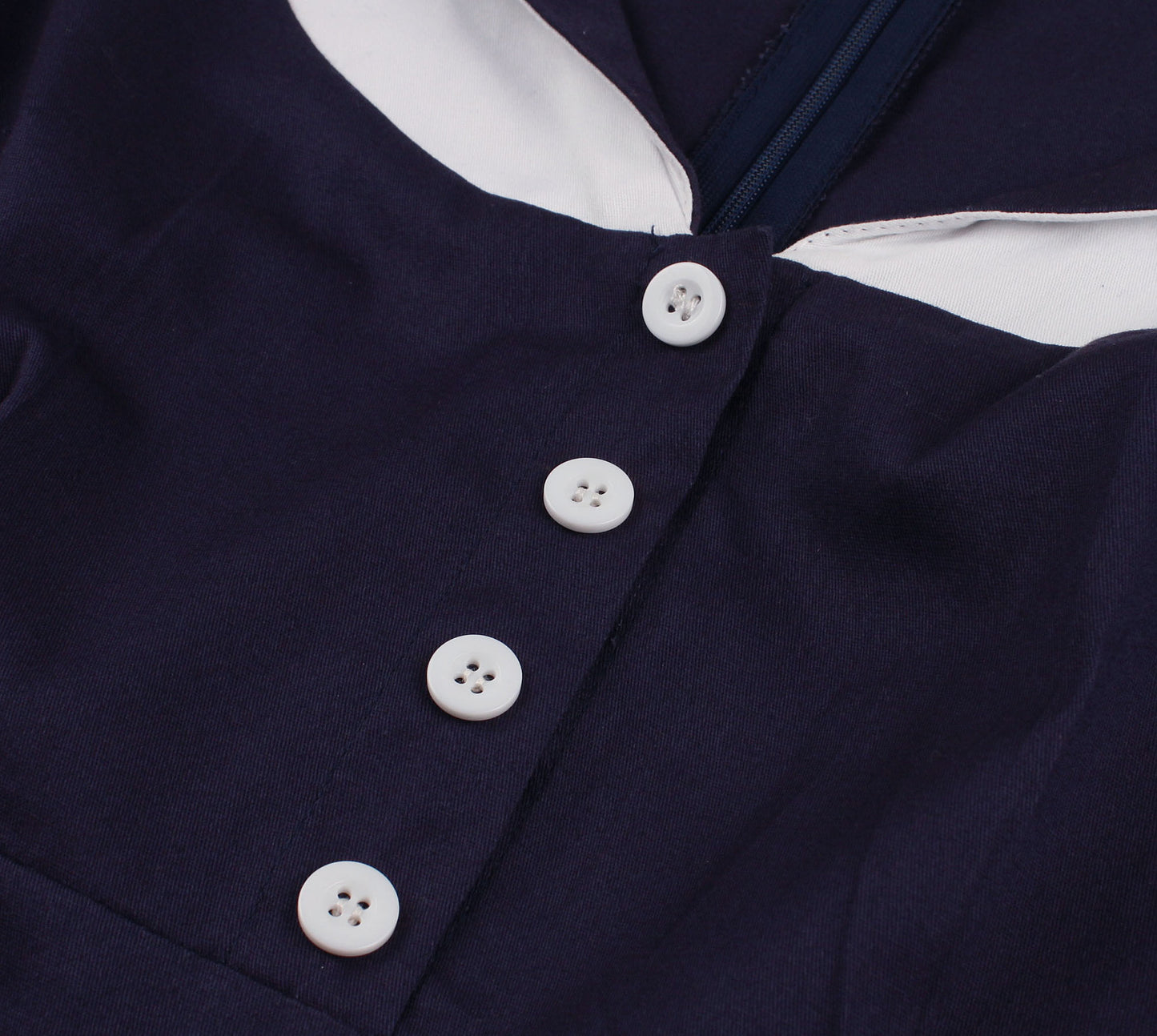 Hepburn Style Vintage Effen Kleur Matrozen Big Swingjurk voor Dames